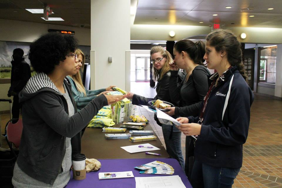 Family Support Services telling students about their org